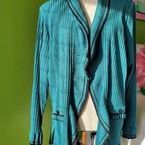 Teal 2x peplum jacket